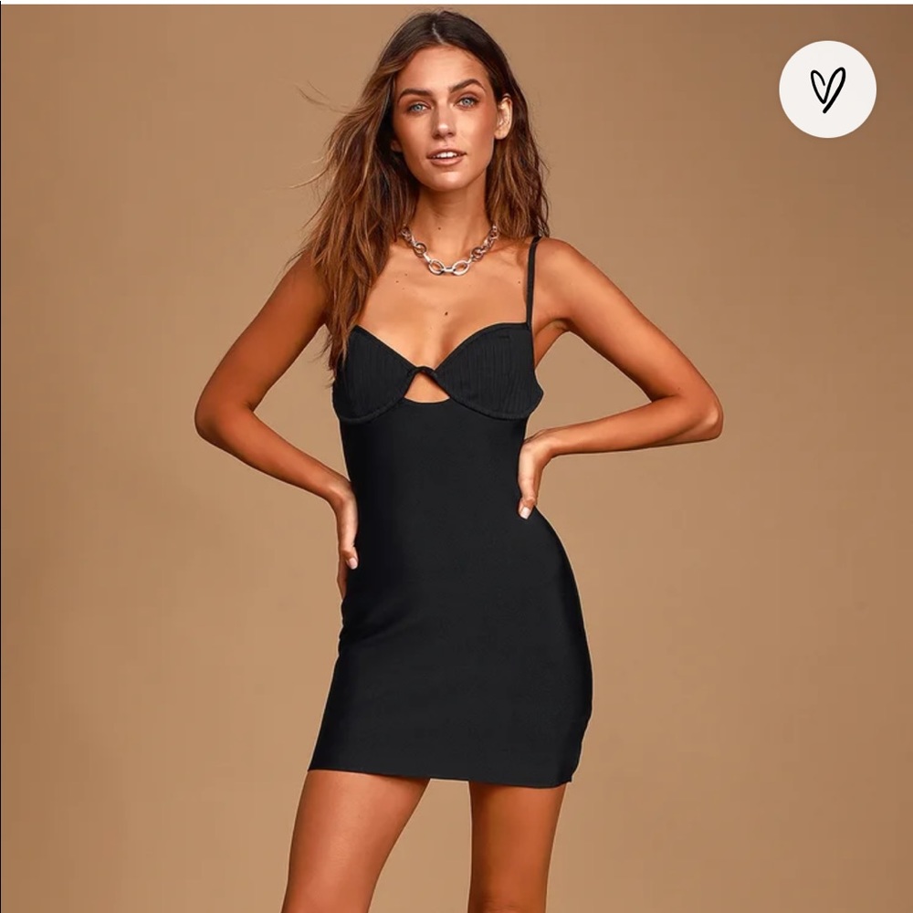 Hot Night Out Black Bustier Bodycon Bandage Dress